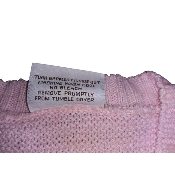 Hush Puppies Pink V Neck Knitted Sweater Long Sleeve Size Small Women's - Picture 4 of 11